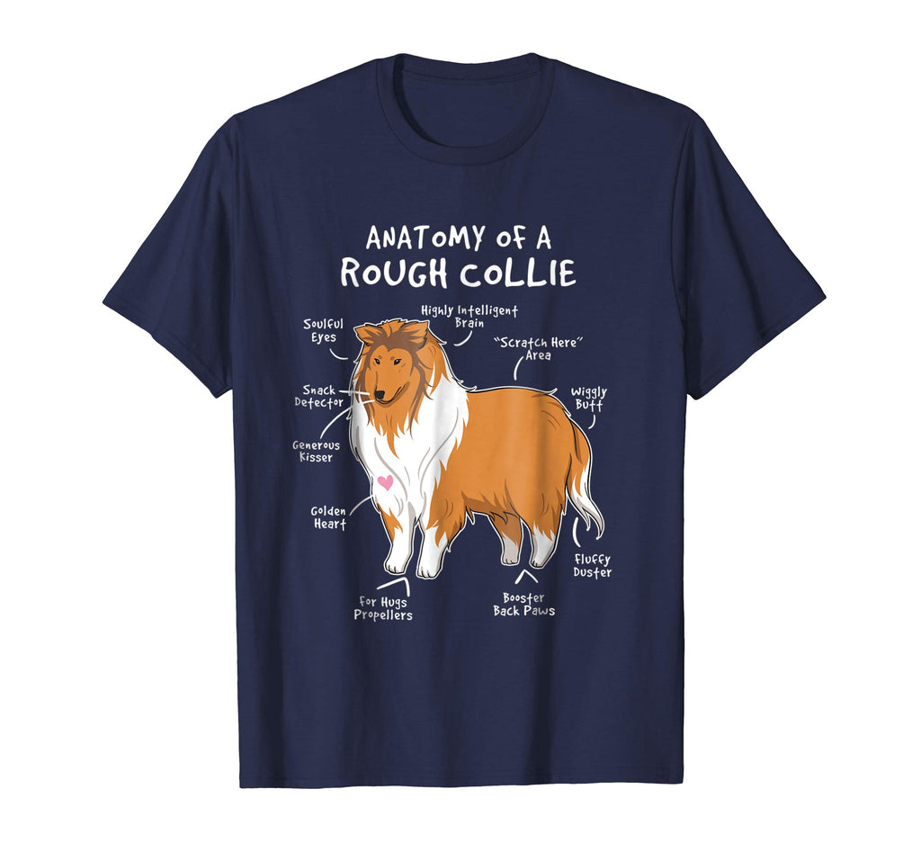 Anatomy Of A Rough Collie Funny Dog Puppy Gift T Shirt