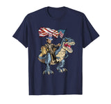 Abe Lincoln Murica T- Rex Shirt Funny 4th Of July USA Flag
