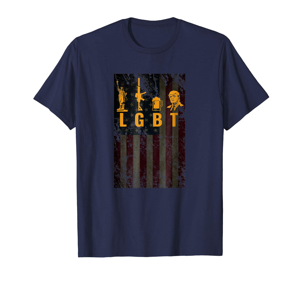 Funny LGBT Liberty Guns Beer Trump Support T-shirt