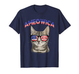 Ameowica USA Cat Kitten Patriotic Sunglasses Funny T-Shirt