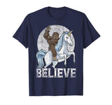 Bigfoot Riding Unicorn T Shirt Funny Sasquatch Vintage Tees