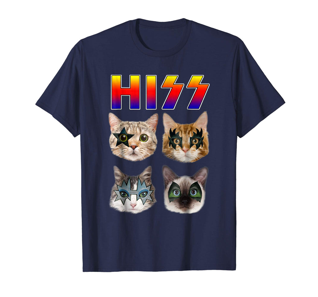 Hiss Funny Cats Kittens Rock Rockin T-shirt Gift Tee Pun
