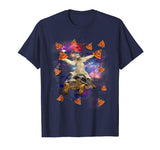 Sloth Riding Turtle Pizza Funny Sloth Shirt Galaxy