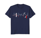Barber Pole Funny Shirt Haircut Comb Blade Beard Heartbeat