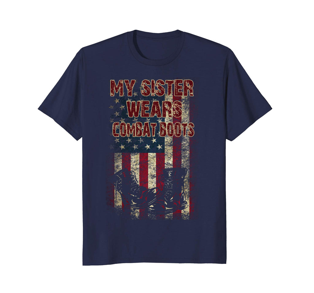 Army My Sister Wears Combat Boots Funny T-Shirt For Brother