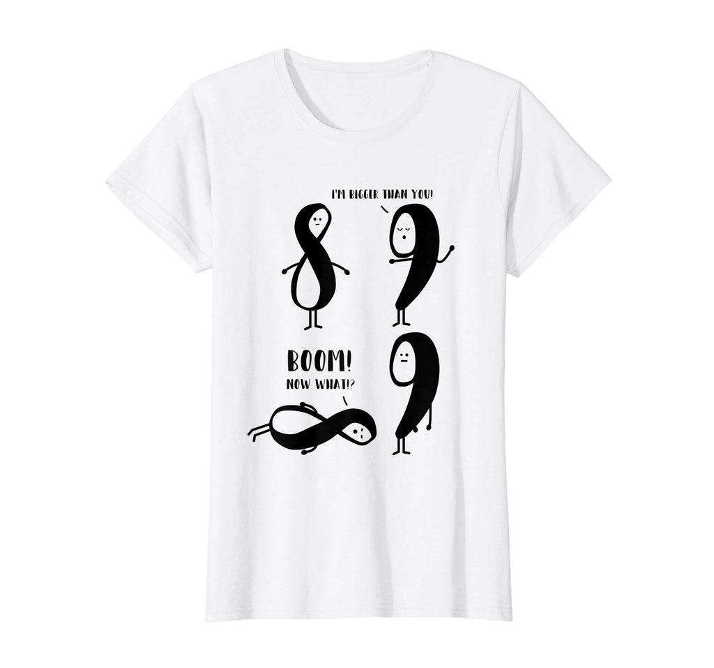 9 is bigger than 8 but not INFINITY Funny Math Shirt Funny T