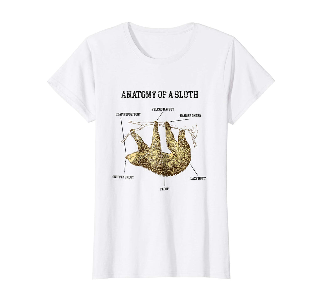 Anatomy Of A Sloth Cute Animal Lover Funny Distressed Shirt