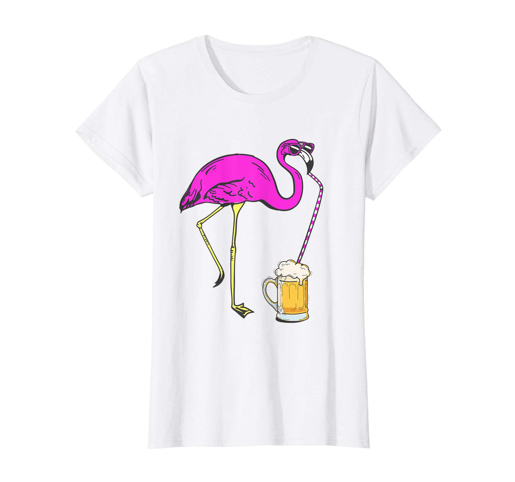 Womens Flamingo Funny Beer Lover Party T Shirt, Pink Flamingo Shirt