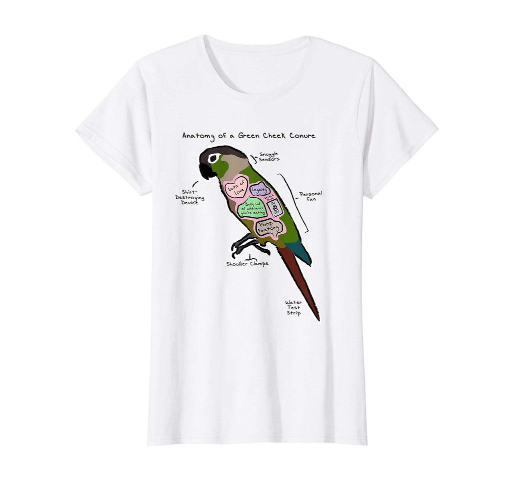Anatomy of a Green Cheek Conure - Funny Parrot Shirt