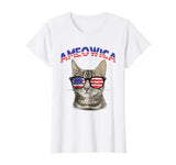 Ameowica USA Cat Kitten Patriotic Sunglasses Funny T-Shirt
