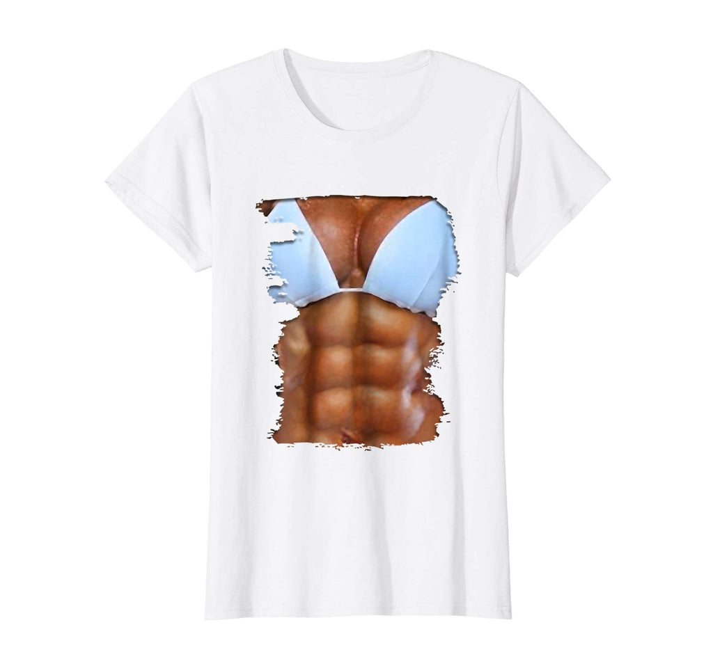 Fake Abs T Shirt Funny Bikini Body Muscle Six Pack 3D