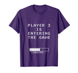 Player 3 Entering game shirt Funny gamer pregnancy announce