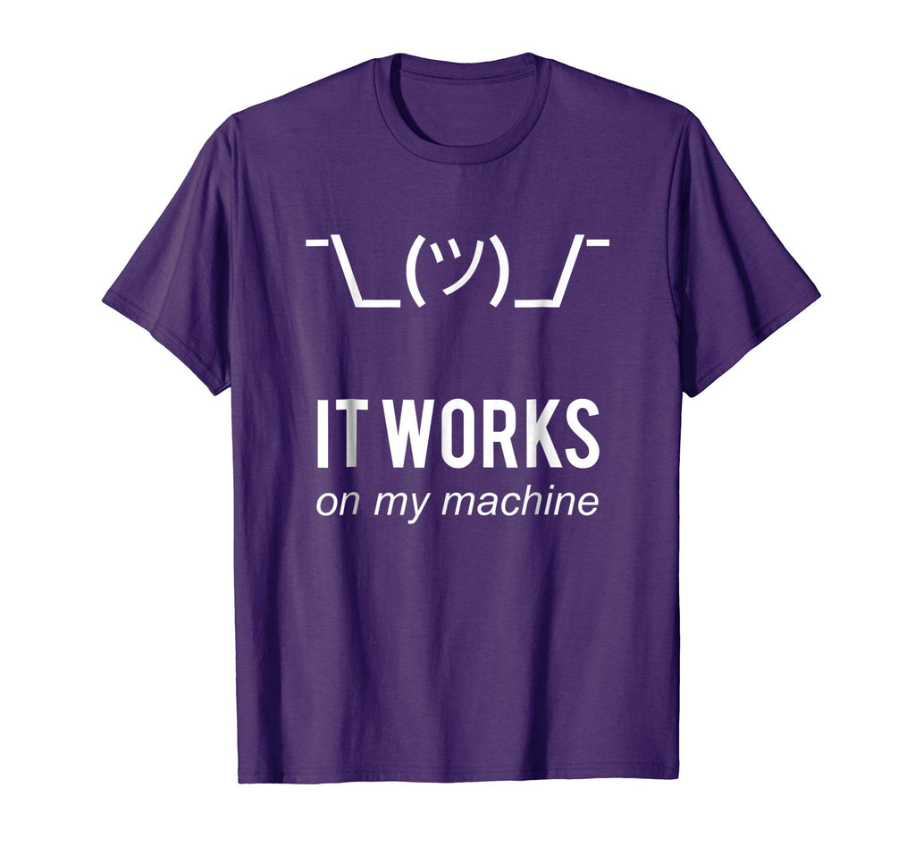 It works on my machine Funny Programmer T-Shirt White Text