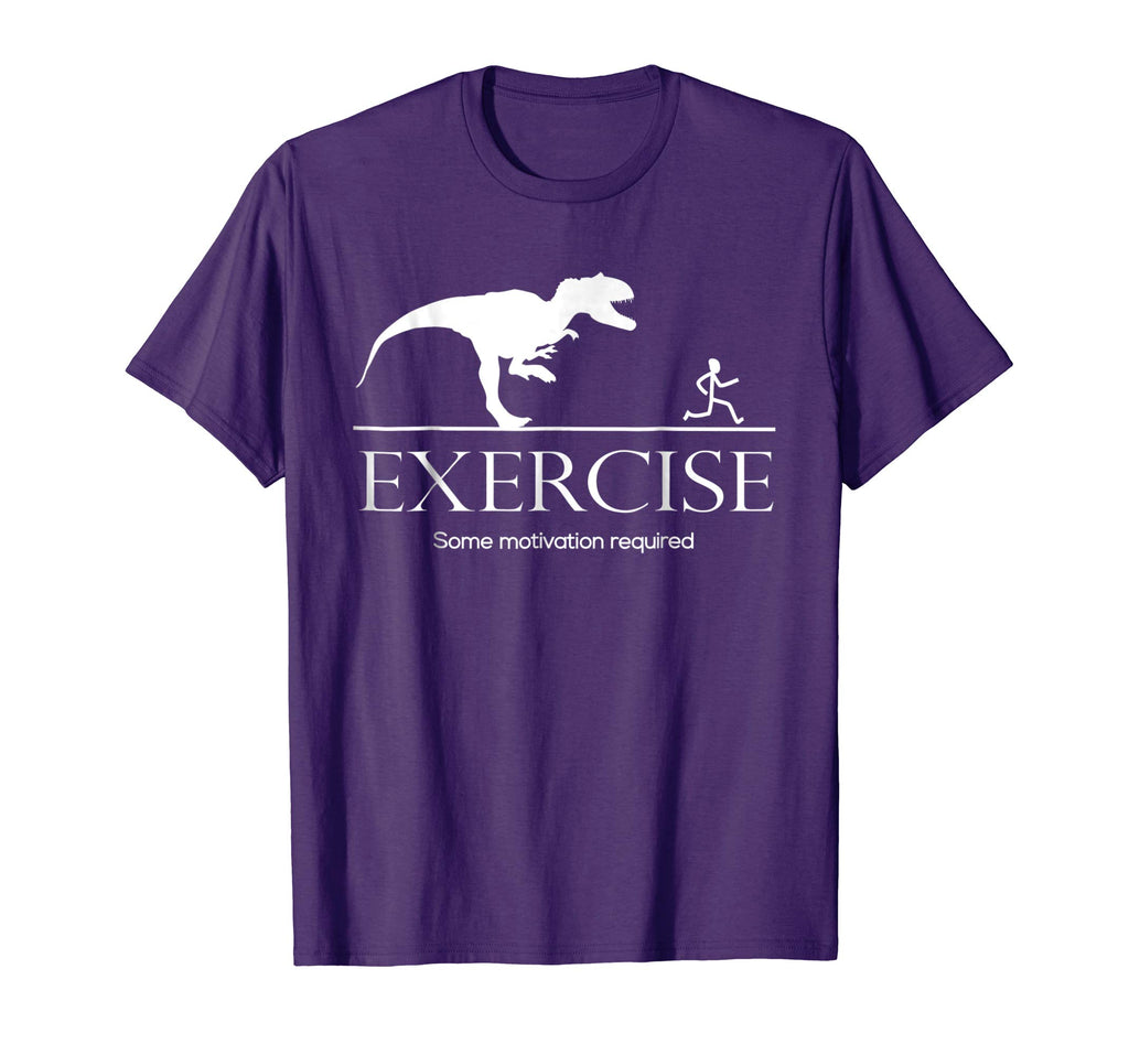 Exercise Motivation Required Funny T-rex Running Tshirt