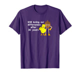 30th Anniversary Funny Chick and Nut T-Shirt White Text