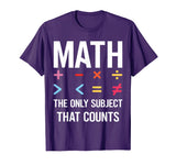 Math The Only Subject That Counts T-shirt Funny Math Shirts