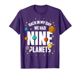 Back In My Day We Had Nine Planets Funny Pluto Space T-Shirt