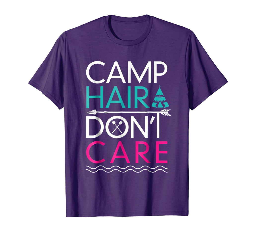 Camp Hair Don't Care T-Shirt - Funny Camping Shirt