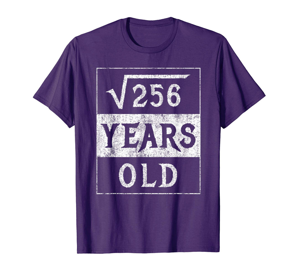 16th Birthday Gift Square Root 16 Yr Years Old Funny Shirt