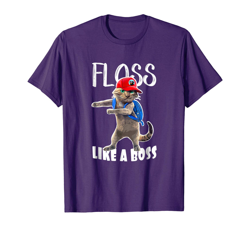 Funny Graphic T Shirt Flossing School Cat Floss like a Boss