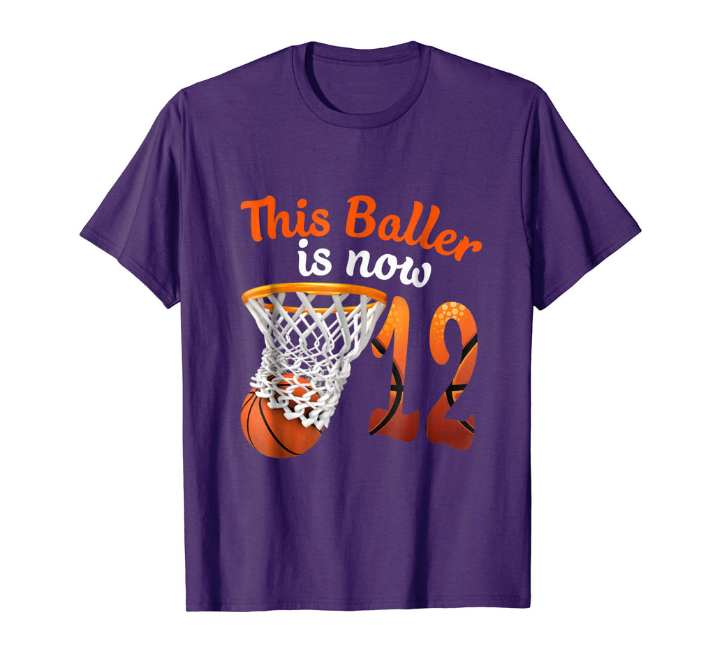 12th Birthday Basketball T-Shirt Funny 12 Years Old Gift