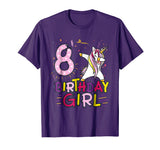 Funny Birthday Gift 8 year old Girl Dabbing Unicorn T-Shirt