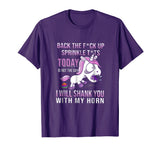 Back The F Up Sprinkle Tts Today Is Not The Day Funny TShirt