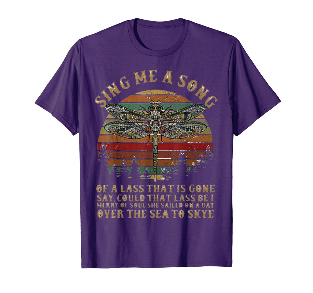 Dragonfly Sing Me A Song Retro Vintage Sunset Funny TShirt
