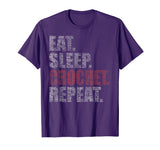 Eat Sleep Crochet Repeat Funny Retro T-Shirt
