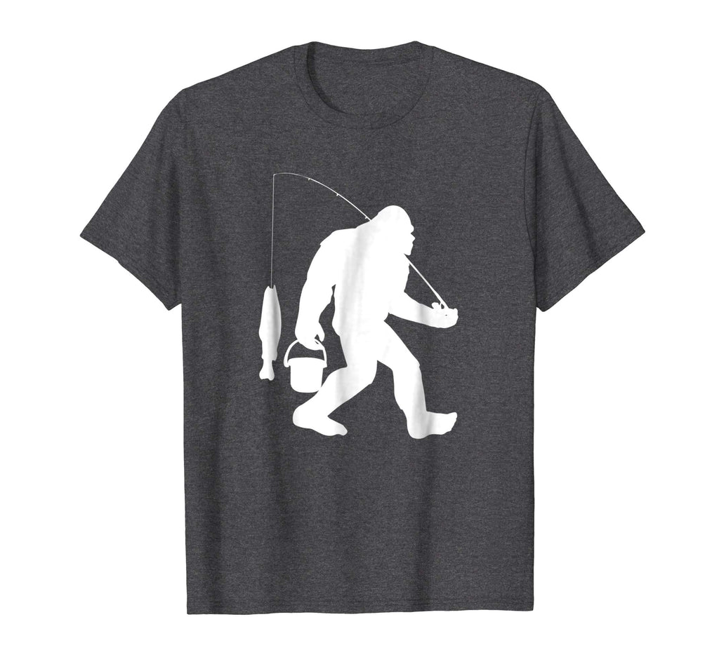 Bigfoot Fishing Shirt Funny Sasquatch and Fish