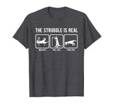 The struggle is real funny T-Rex gym workout t-shirt