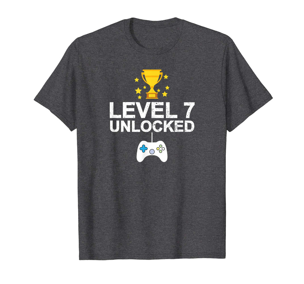 7th Birthday Level 7 Unlocked Funny T-shirt Gamer Gift Baby