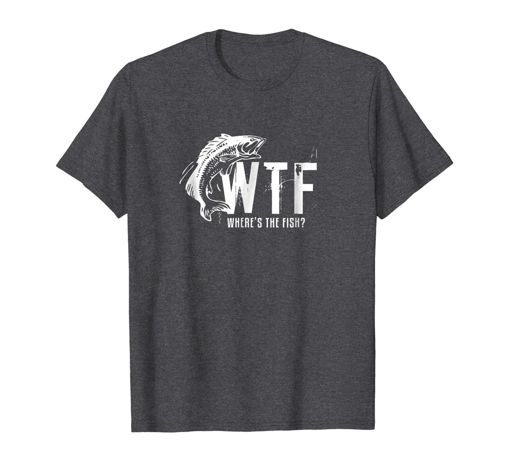 WTF Where's The Fish Men's Funny Fishing T-Shirt