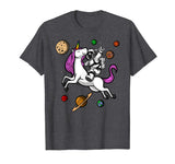 Astronaut Riding Unicorn Funny Space Boys Girls T-Shirt