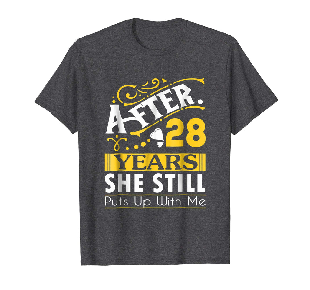 28th Wedding Anniversary Gift Funny T-Shirt for Husband