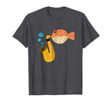 Blow Fish Playing Saxophone Music Funny Novelty T-Shirt