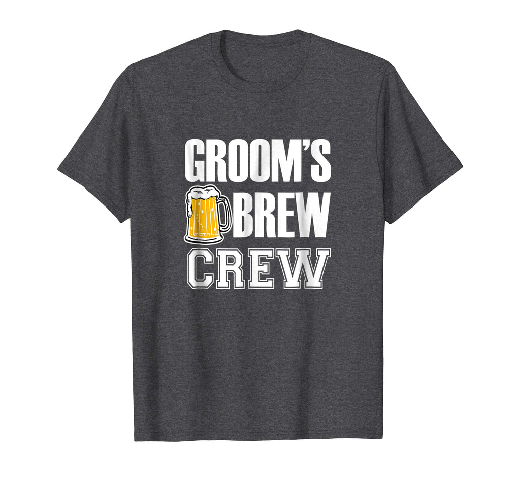 Mens Groom's Brew Crew Funny Groomsmen Bachelor Party Shirt