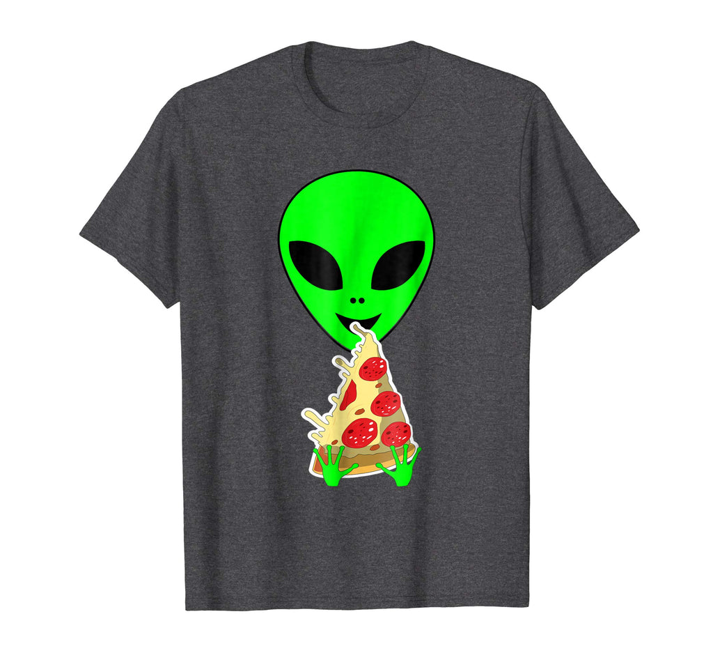 Alien Pizza T-Shirts Funny Alien Eating Pizza T-Shirts