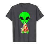 Alien Pizza T-Shirts Funny Alien Eating Pizza T-Shirts