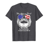 American Bearded and Fueled by Beer Funny Men T-Shirts