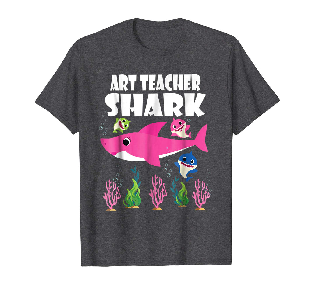 Baby Sharks &amp; Lovely Art Teacher Shark Funny Cool Tshirt