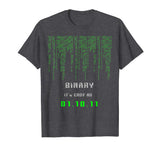 BINARY IT's EASY AS 1,2,3 Programming Coding Funny T-shirt