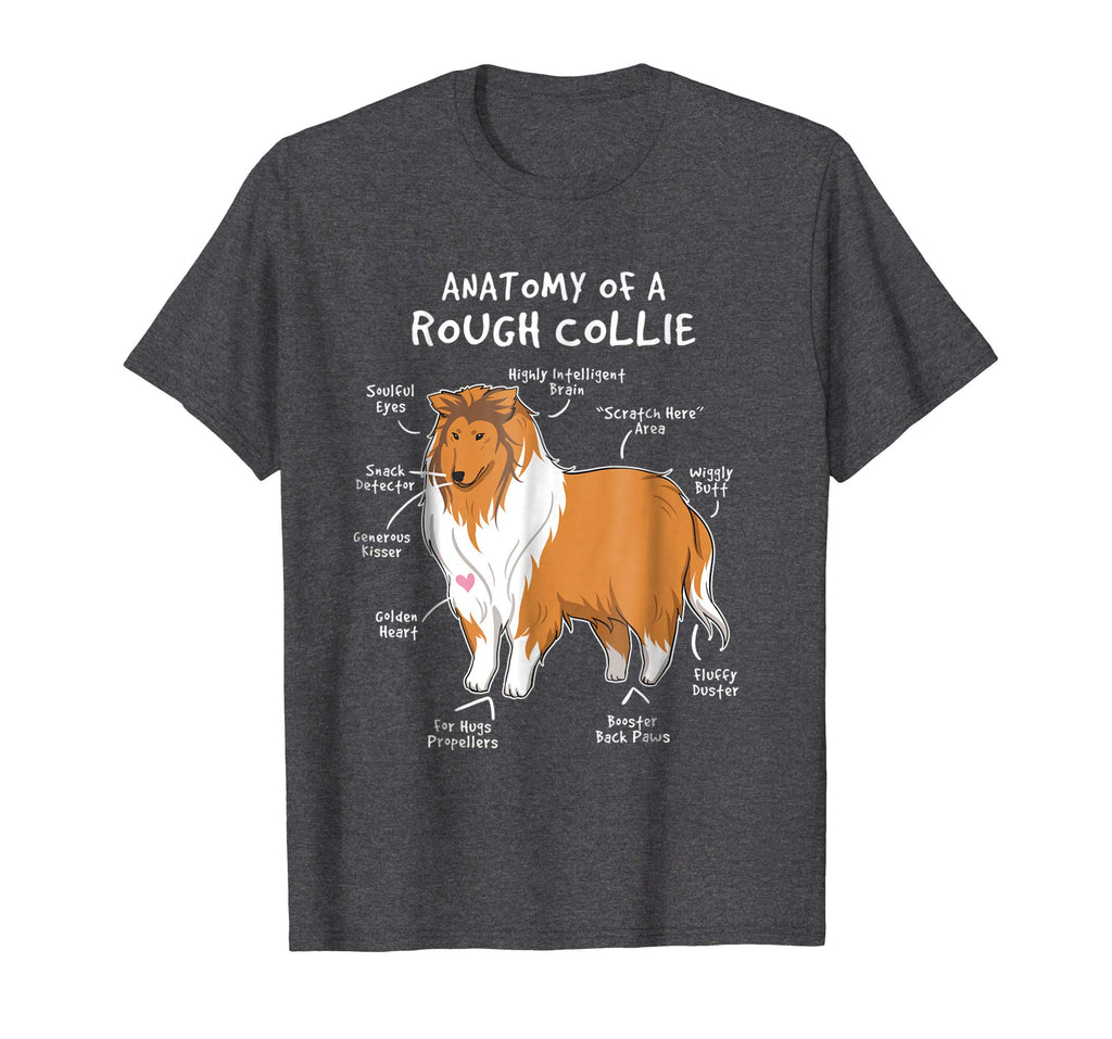 Anatomy Of A Rough Collie Funny Dog Puppy Gift T Shirt