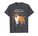 Anatomy Of A Rough Collie Funny Dog Puppy Gift T Shirt