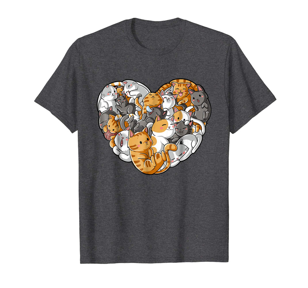 Valentines Day Cat T shirt Heart Funny Kitty Kitten T-shirt