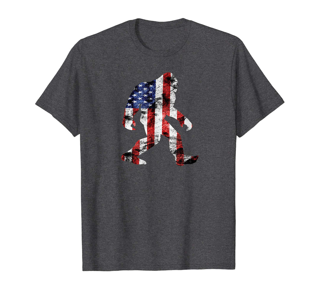 American Flag Bigfoot T-Shirt, Funny 4th of July Sasquatch