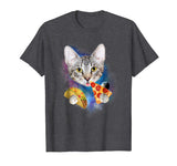 Funny Galaxy Cat Shirt | Space Cat Eat Pizza and Taco Shirt