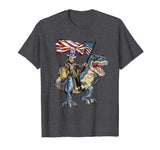 Abe Lincoln Murica T- Rex Shirt Funny 4th Of July USA Flag