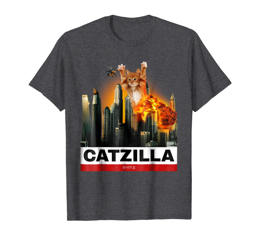 CATZILLA - Funny Kitty Tshirt for Cat lovers to Halloween