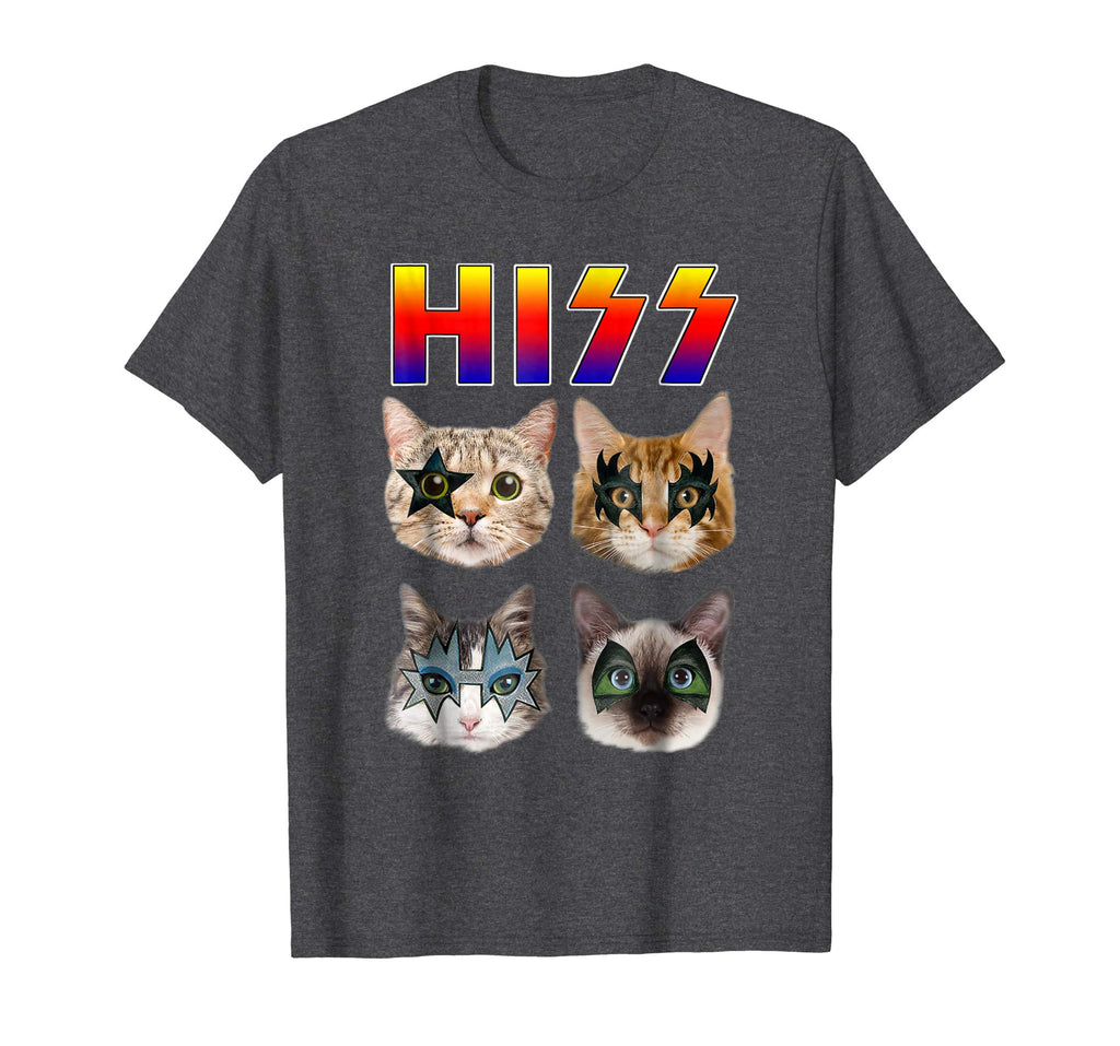 Hiss Funny Cats Kittens Rock Rockin T-shirt Gift Tee Pun